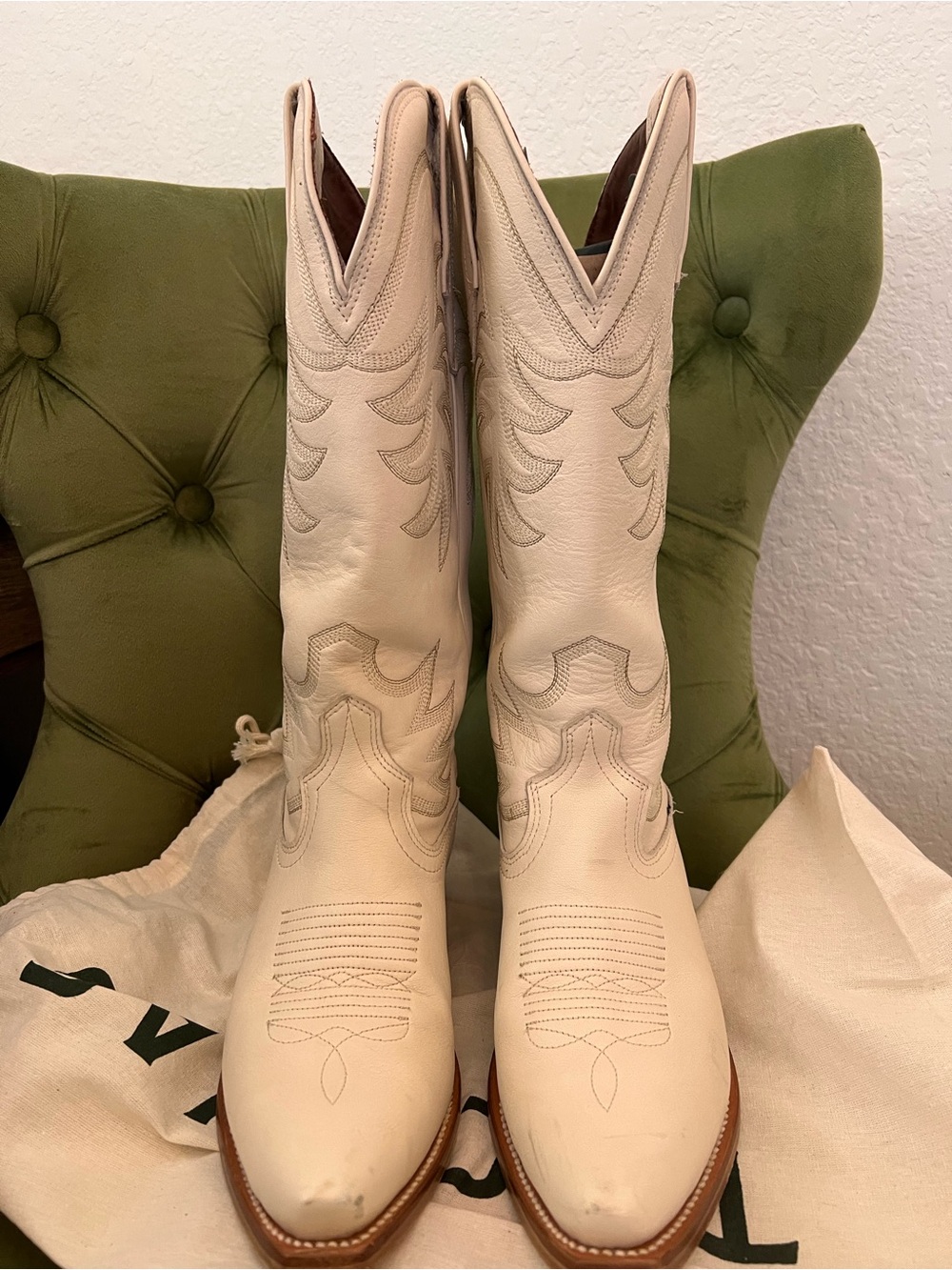 Tecovas Annie white  Leather Cowboy Boots